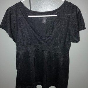 Black, shimmery top.  H&M.  Size small